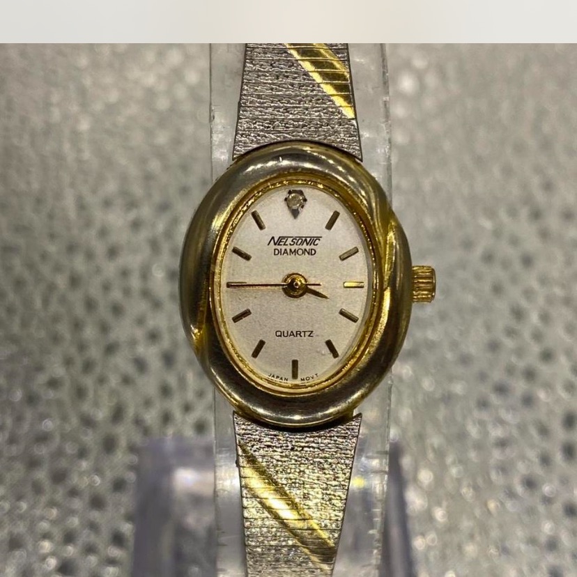 Nezansic  Genuine Diamond  Quartz Watch  Gold  Silver Accents